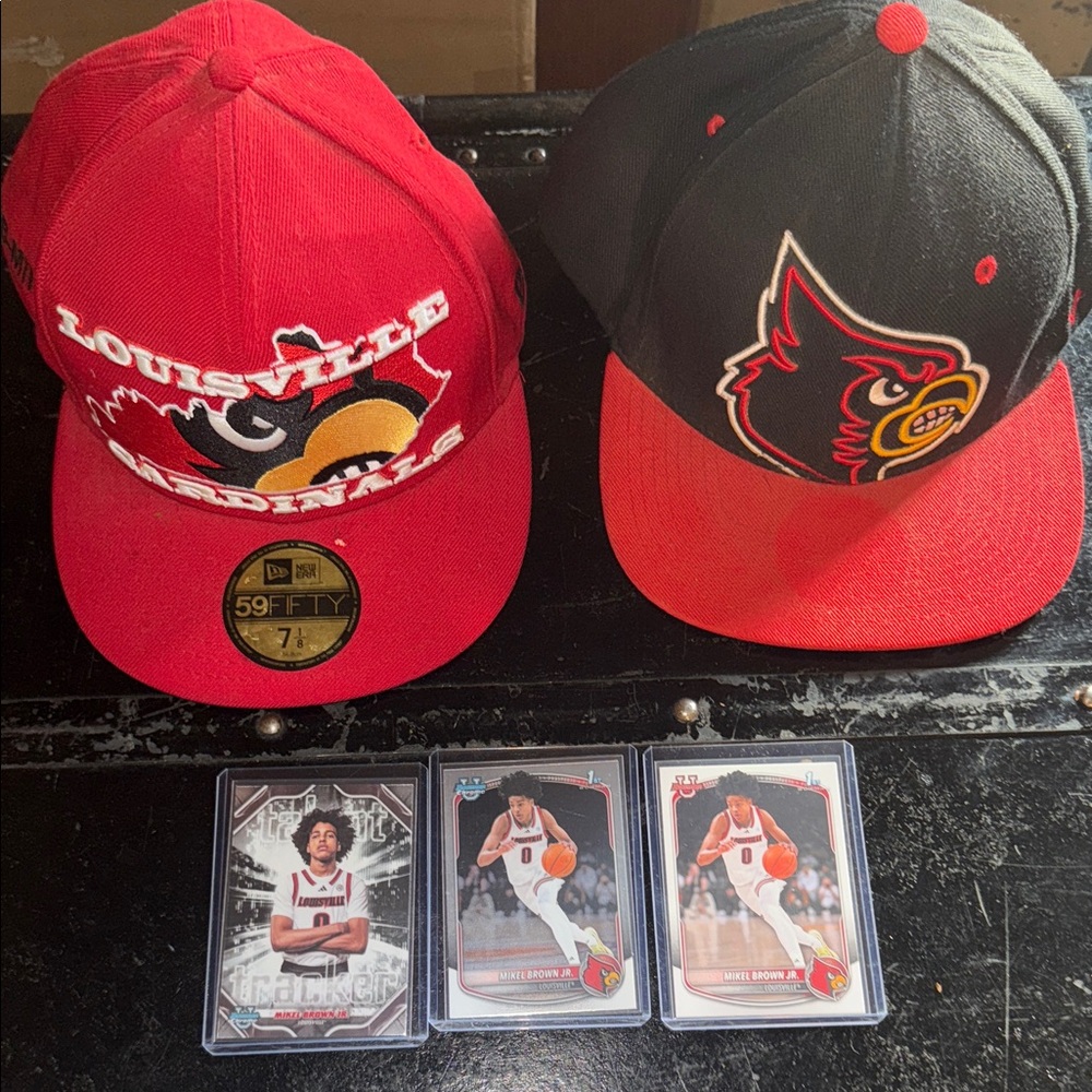 Louisville Cardinals vintage hat Mikel brown jr rookie rc lot - Topps bowman